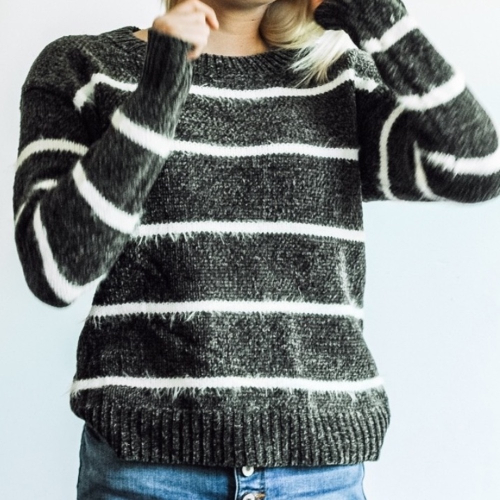 Striped Chenille Sweater - Picture 7 of 11